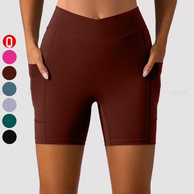 Side Pocket Yoga Shorts För Dam