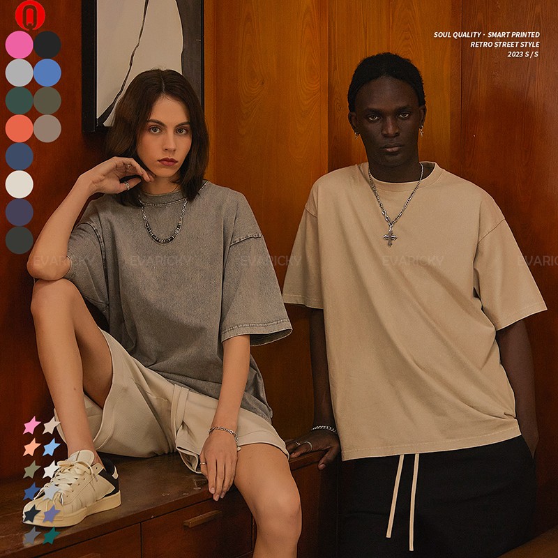 Unisex T-shirt i enfärgad färg
