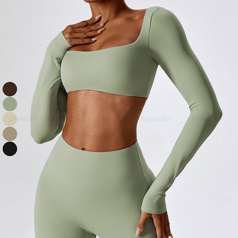 Square Neck Crop Top för kvinnor